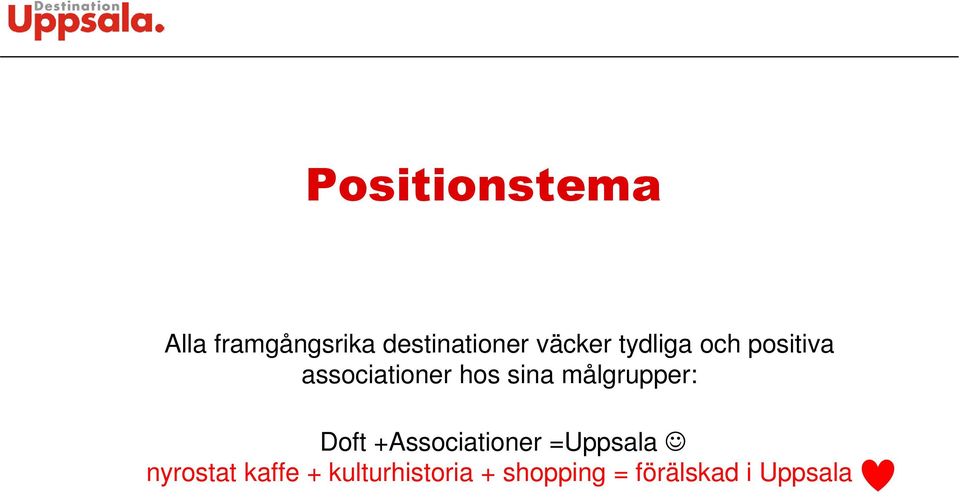 målgrupper: Doft +Associationer =Uppsala nyrostat