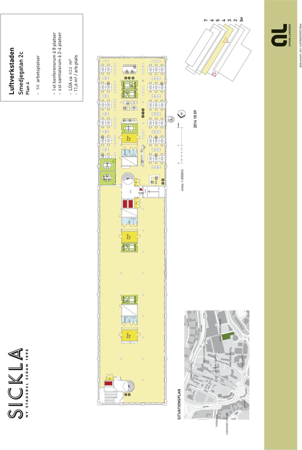 interntrappa Dusch 2014 10 09 Luftverkstaden skala: 1:300@A3 Smedjegatan 2c Plan 4 56 - arbetsplatser - 3