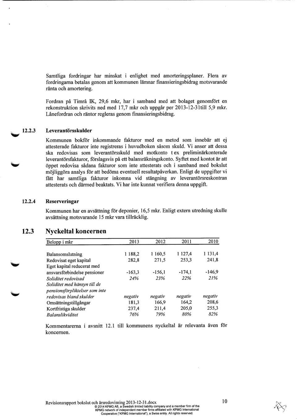 Lånefordran och räntor regleras genom finansieringsbidrag. 12.