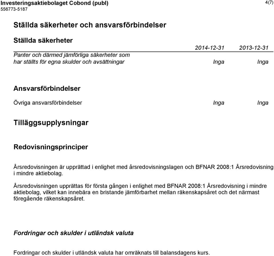 och BFNAR 2008:1 Årsredovisning i mindre aktiebolag.