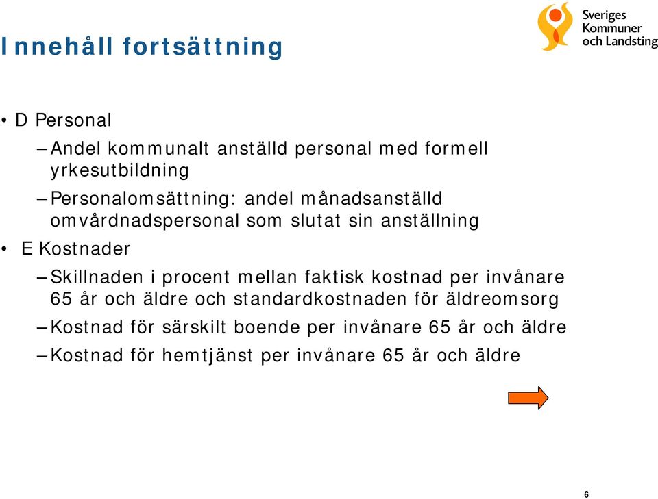 Skillnaden i procent mellan faktisk kostnad per invånare 65 år och äldre och standardkostnaden för