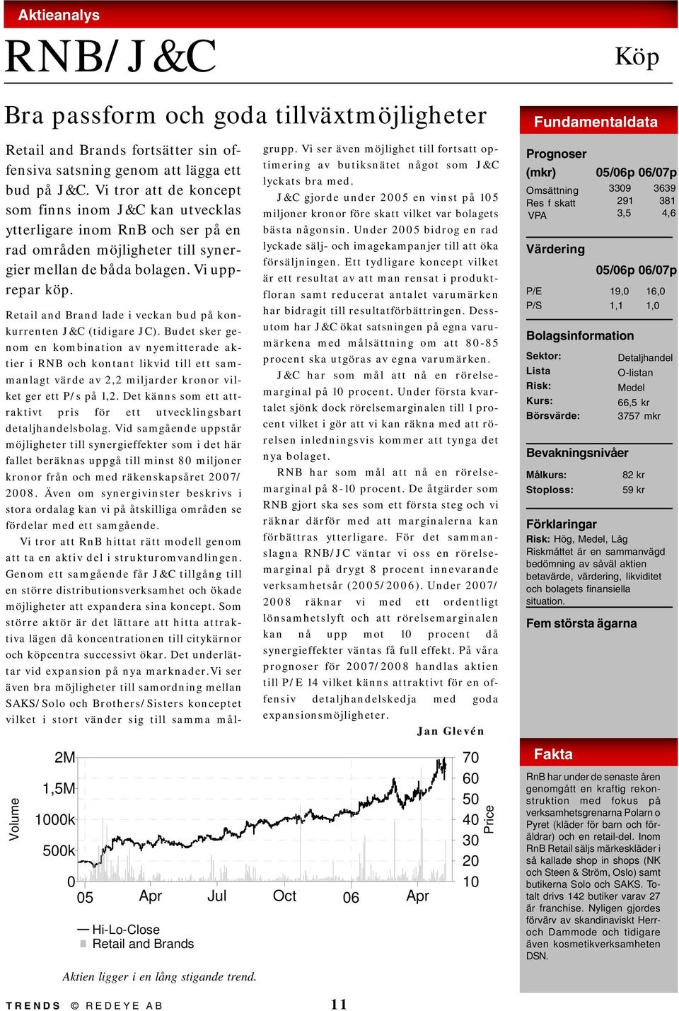 Retail and Brand lade i veckan bud på konkurrenten J&C (tidigare JC).