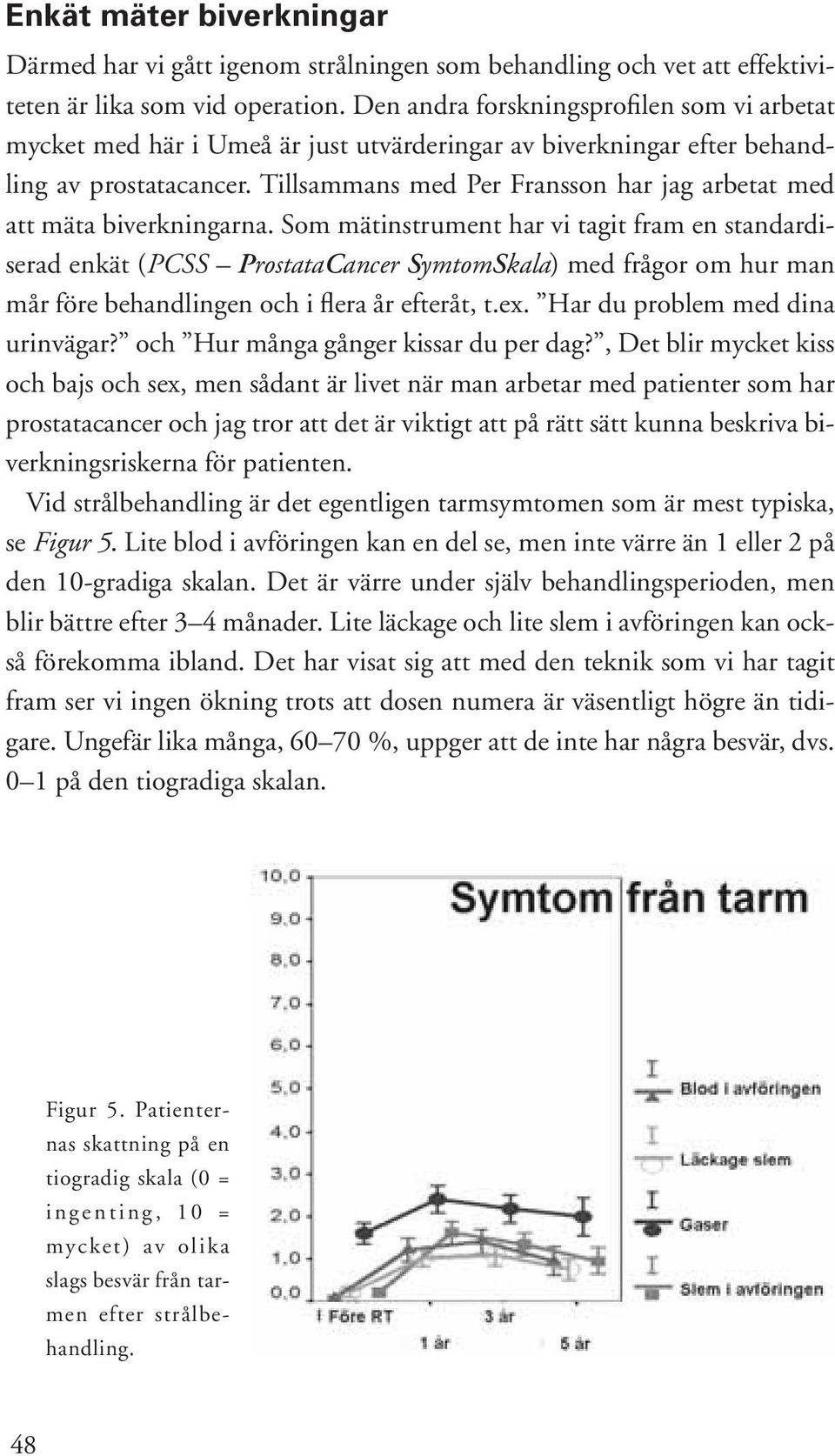Tillsammans med Per Fransson har jag arbetat med att mäta biverkningarna.