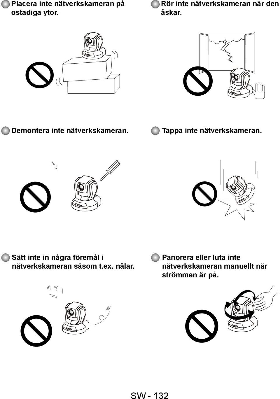 Tappa inte nätverkskameran.
