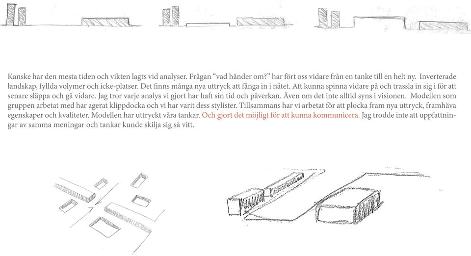 Jag tror varje analys vi gjort har haft sin tid och påverkan. Även om det inte alltid syns i visionen. Modellen som gruppen arbetat med har agerat klippdocka och vi har varit dess stylister.