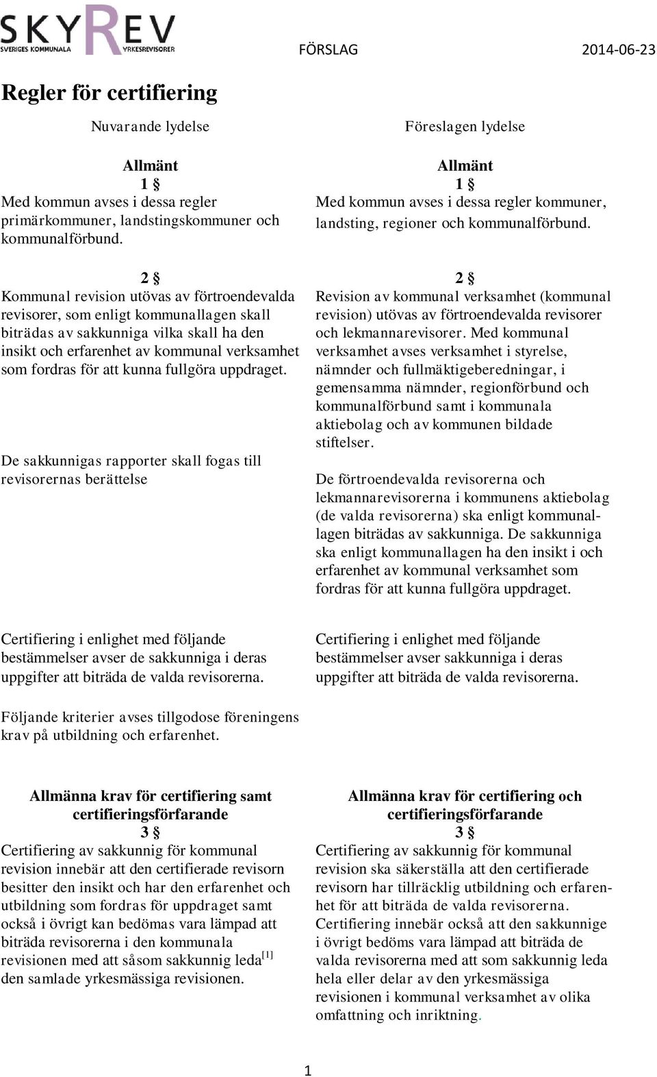 2 2 Kommunal revision utövas av förtroendevalda revisorer, som enligt kommunallagen skall biträdas av sakkunniga vilka skall ha den insikt och erfarenhet av kommunal verksamhet som fordras för att