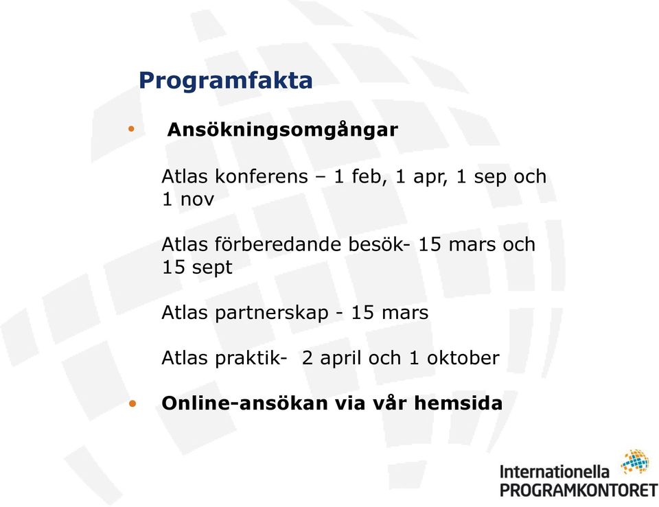 mars och 15 sept Atlas partnerskap - 15 mars Atlas