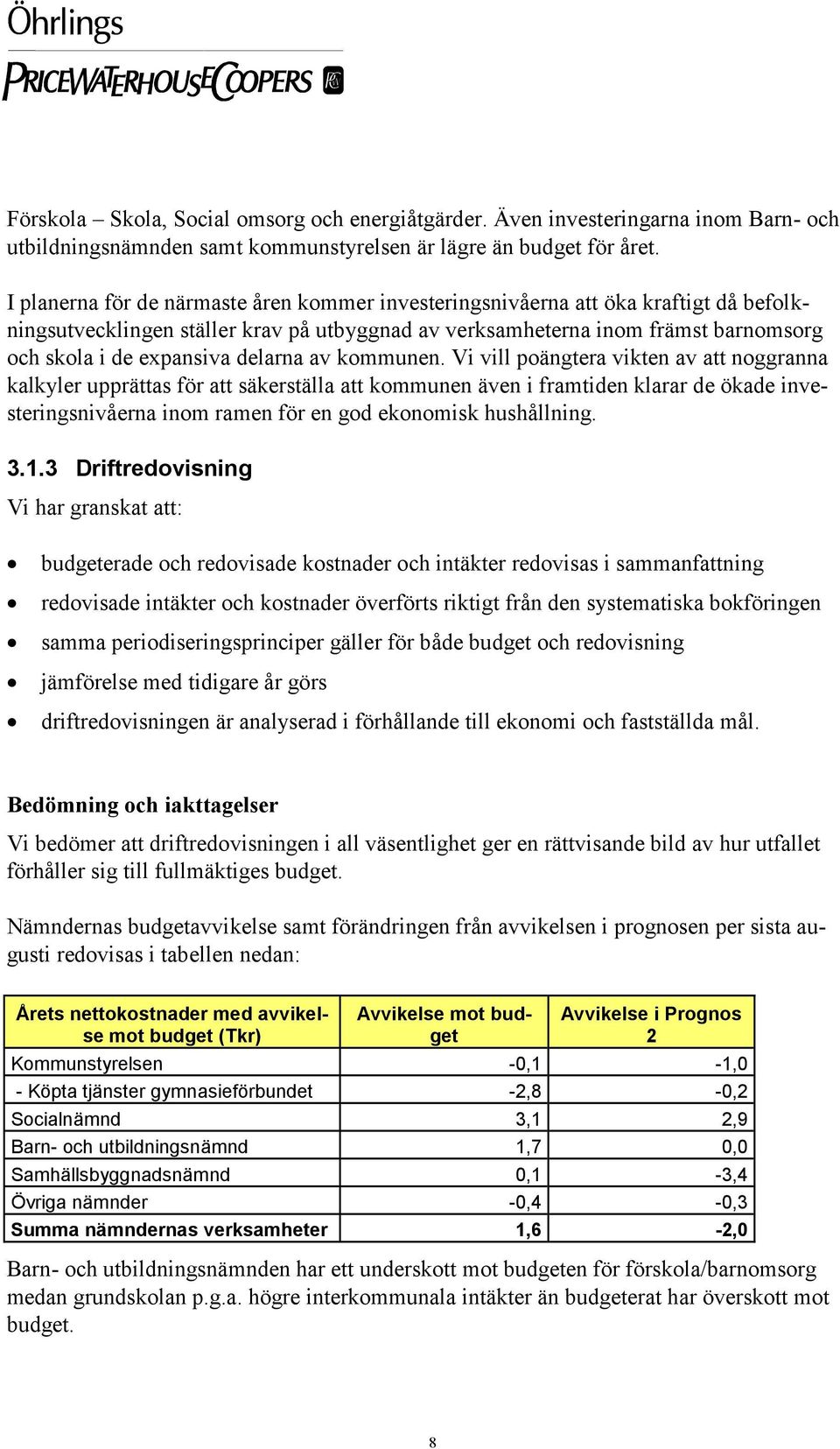 delarna av kommunen.