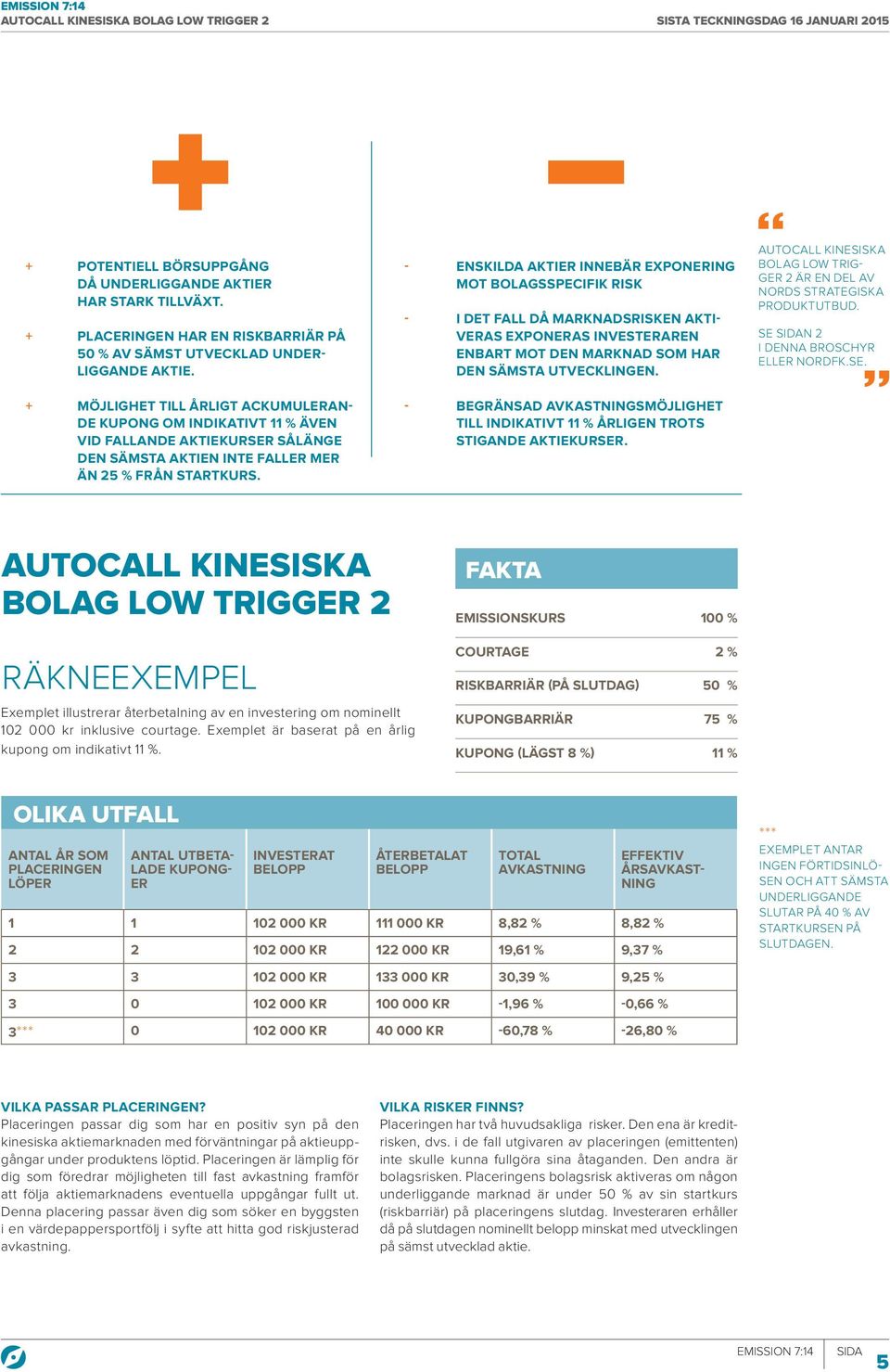 - ENSKILDA AKTIER INNEBÄR EXPONERING MOT BOLAGSSPECIFIK RISK - I DET FALL DÅ MARKNADSRISKEN AKTI- VERAS EXPONERAS INVESTERAREN ENBART MOT DEN MARKNAD SOM HAR DEN SÄMSTA UTVECKLINGEN.