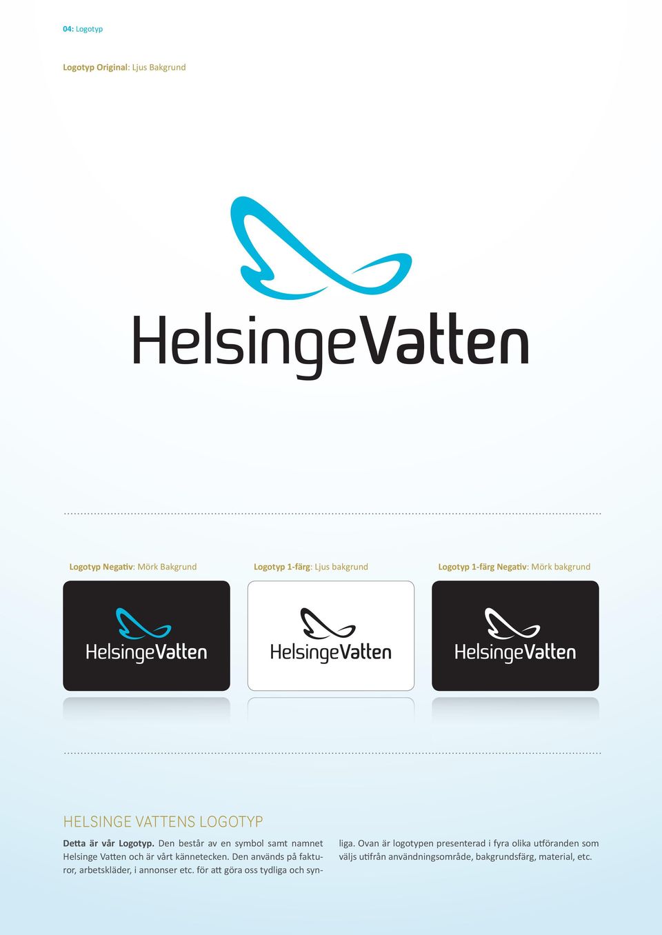 Den består av en symbol samt namnet Helsinge Vatten och är vårt kännetecken.