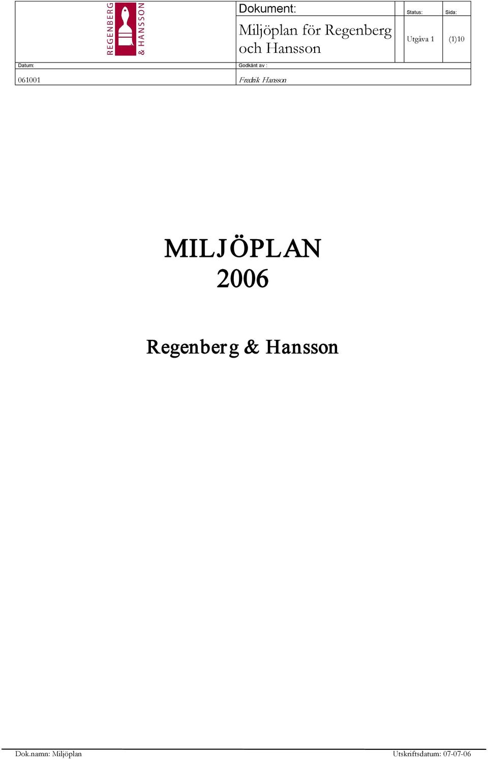 MILJÖPLAN