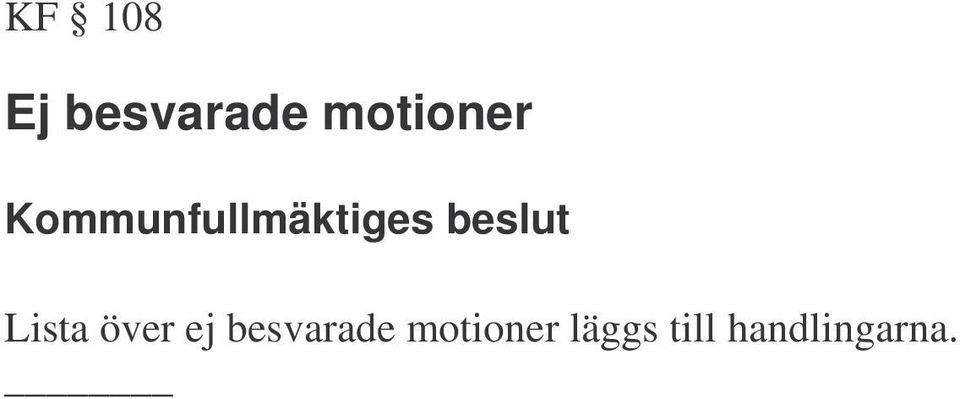 beslut Lista över ej