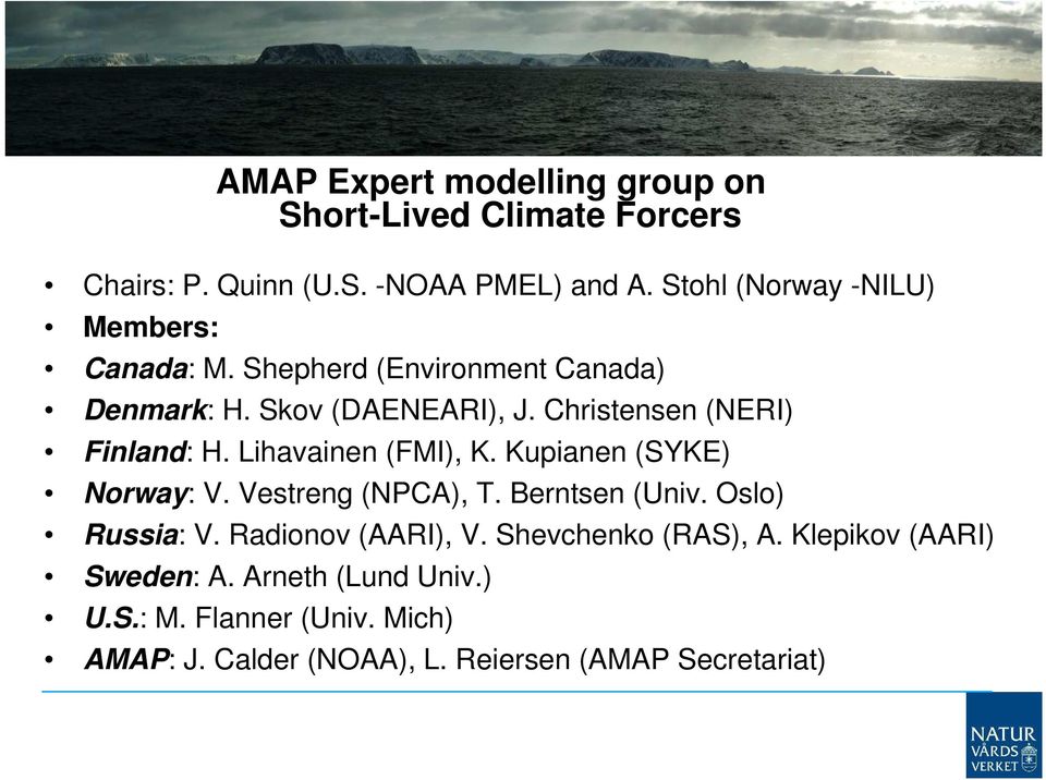 Shepherd (Environment Canada) Denmark: H. Skov (DAENEARI), J. Christensen (NERI) Finland: H. Lihavainen (FMI), K.