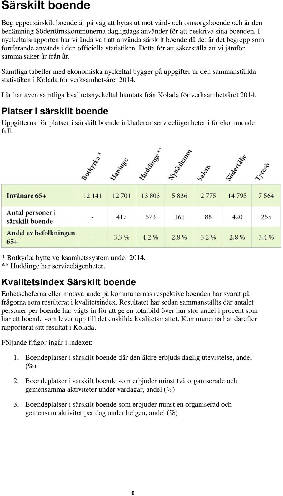 Detta för att säkerställa att vi jämför samma saker år från år. Samtliga tabeller med ekonomiska nyckeltal bygger på uppgifter ur den sammanställda statistiken i Kolada för verksamhetsåret 2014.