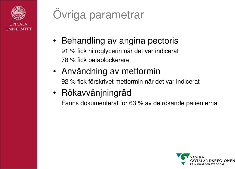 Användning av metformin 92 % fick förskrivet metformin när det var