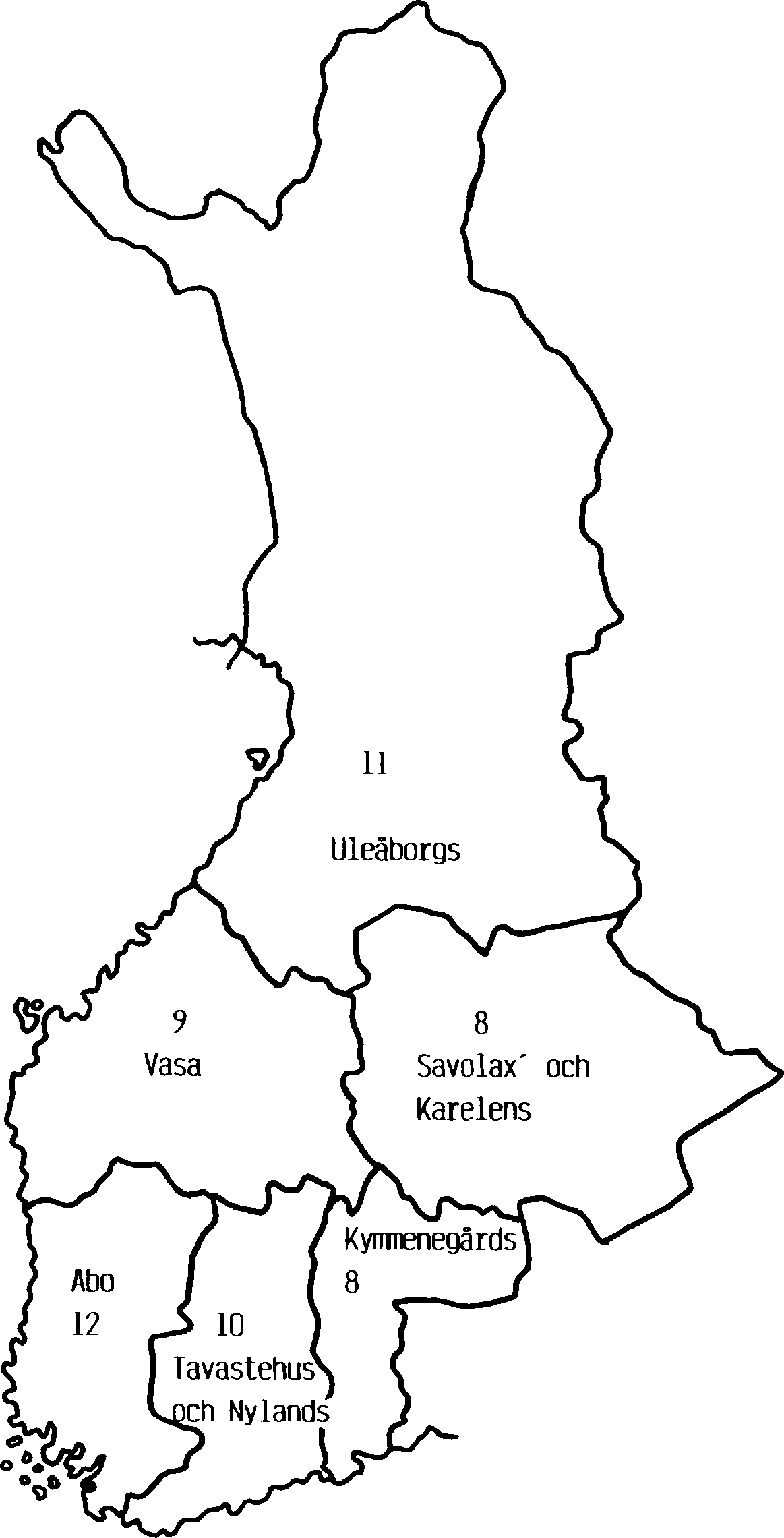 Tjänstefolkssystemets uppgång och fall Finlands län 1800 Uleåborgs Vasa Savolax' och Karelens Abo Kyimienegårds