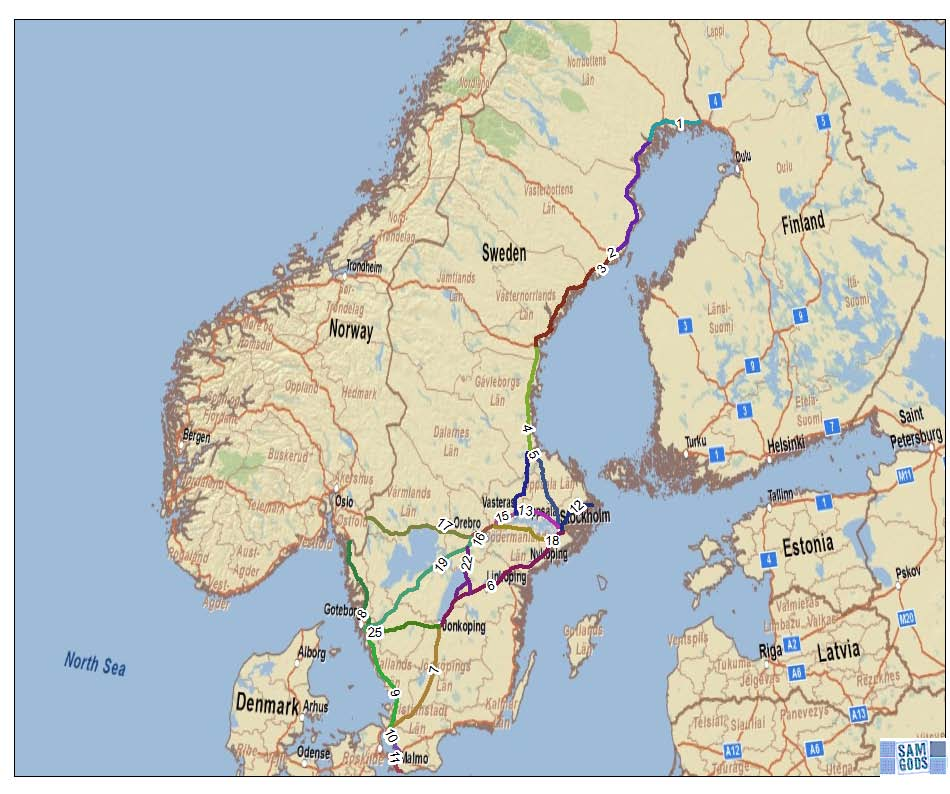 lastbilar ökat med mer än 6 % per år mellan 1996 och 2006, andelen lastbilar med släp som är utländska uppgår här till nästan 50 % (Östlund & Wärnfeldt, 2006) (Vägverket, 2006:109).