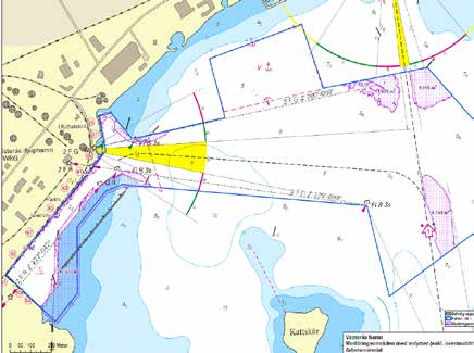Åtgärder i hamnen 1- Hamnbassängen och delar av farleden ska muddras för att öka säkerheten. 2- Hamnbassängen ska breddas för att kunna ta emot större och modernare fartyg.