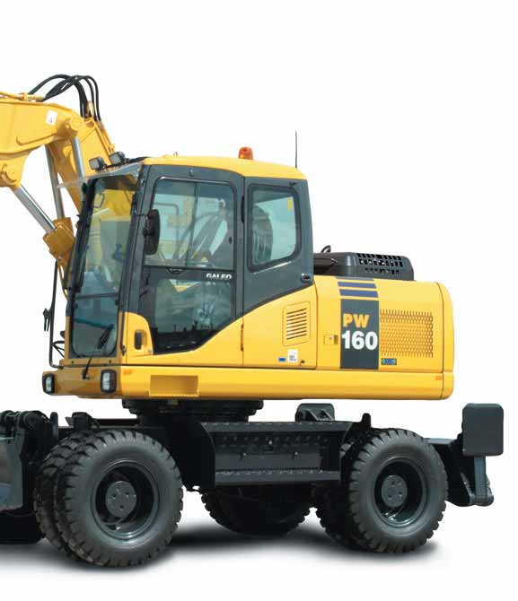 HYDRAULISK HJULGÅENDE GRÄVMASKIN MOTORSTYRKA 97,0 kw / 132 Hk TJÄNSTEVIKT 14.200-16.