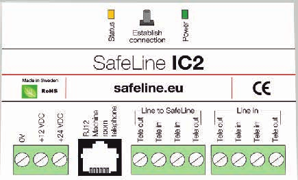 Installation ANSLUT TILL SAFELINE MX3 + 24 Volt Vit Brun Telefon med standardton