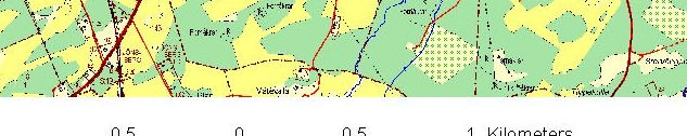 Figur 2. De resterande två områdena Baggården (A) och Gärdhemsby (B). Måsfåglar, kråkfåglar, stare, tornseglare och svalor undantogs från karteringen.