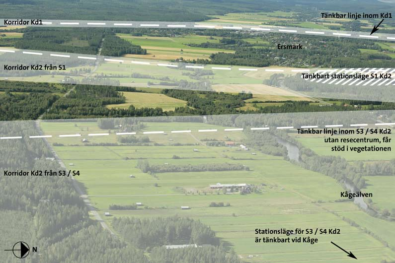 Norrbotniabanan järnvägsutredning 120 Utställningshandling Skråmträsk Skråmträsk passeras antingen på den västra eller den östra sidan (St1 eller St2).