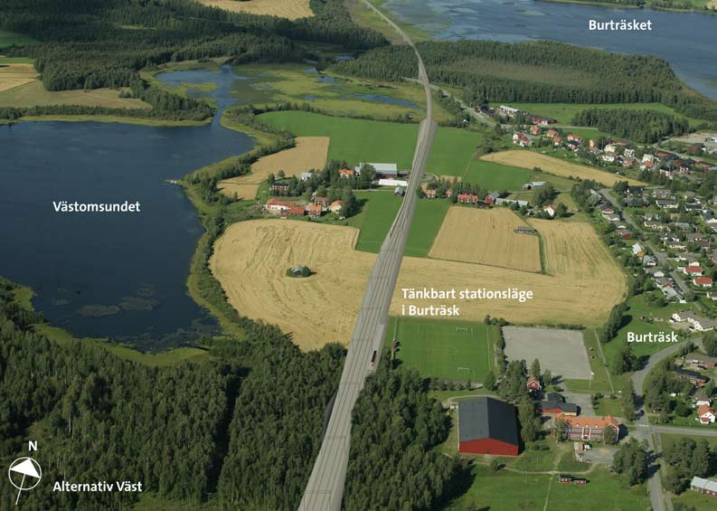 8.8 Centrala Skellefteå I centrala Skellefteå sammanfaller flera korridorer och järnvägen kan ges en likartad utformning i flera alternativ.