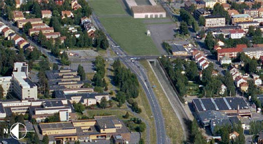 Norrbotniabanan järnvägsutredning 120 Utställningshandling Väst nedsänkt via S3 Om man vill bygga en nedsänkt station och samtidigt ansluta mot S3 blir resultatet att järnvägen är nedsänkt hela vägen