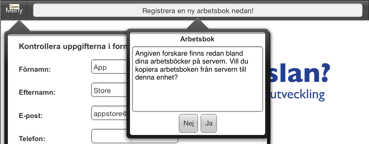 Instruktion Var sitter känslan 2016-02-25 9 (17) Om din forskare redan är registrerad hos repulse visas användarens uppgifter enl. bilden nedan. Du kan inte ändra några uppgifter.