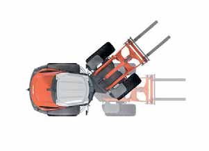 STANDARDUTRUSTNING Inklusive framåt/bakåt körning höger armstöd och förvaringsutrymme hydrauloljetemperatur, batteriladdning, förvärmning, motortemperatur, bränslemätare och timräknare TILLVAL