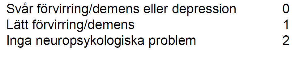 Är Anna i riskzon för undernäring? Neuropsykologiska problem. Titta i journalhandlingar om det finns anteckningar om demenssjukdom eller depression.