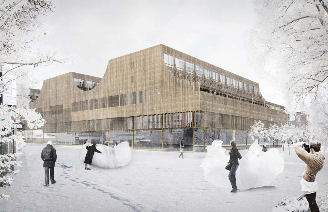 Södra Järnvägsgatan Stationsgatan Trädgårdsgatan Tädgå an Torggatan gatan Kanalgatan Möjligheternas torg Nygatan Vy från Kanalgatan HORISONTELLT LANDMÄRKE I SKELLEFTEÅ Med sin behagliga skala, sitt