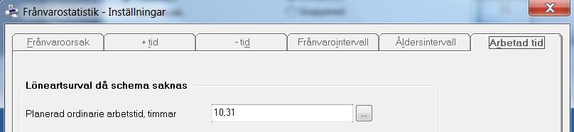 Frånvarointervall Vid uttag av rapporten Sjukstatistik kan du dela upp sjukfrånvaron i intervaller med valfri längd. Du kan ange max 6 olika intervaller. Intervallen avser dagar i sjukperioden.