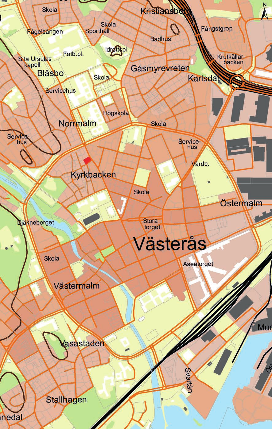 Figur 2. Översikt över centrala Västerås.