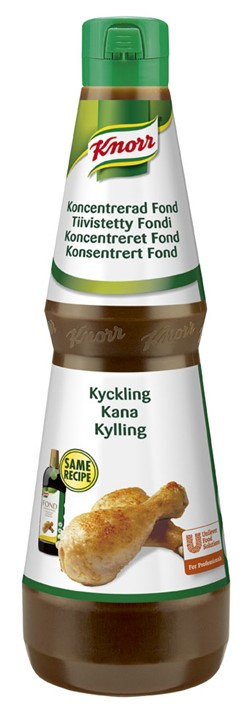 Kycklingfond, koncentrerad Uppgiftslämnare: Unilever Food Solutions Sverige Varumärke: KNORR Artikelbenämning: Kycklingfond, koncentrerad Storlek: 1 L Produktinformation Ingrediensförteckning: