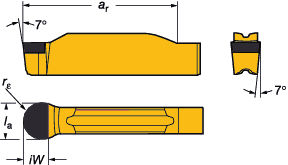 PARTNG AND GROOVNG CoroCut 1- and 2-edge CoroCut 1-2-egg Skär AVSTCKNNG OC SPÅRSVARVNNG CoroCut 1-2 eggar Profilsvarvning av aluminium För tillämpningar i SO-området, se längst ner i tabellen.