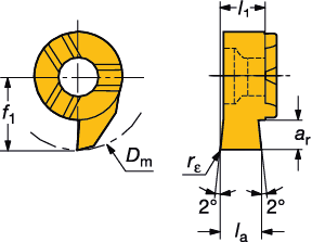 PARTNG AND GROOVNG CoroCut M nserts AVSTCKNNG OC SPÅRSVARVNNG CoroCut M Skär CoroCut M skär Spårsvarvning För härdade material För tillämpningar i SO-området, se längst ner i tabellen.