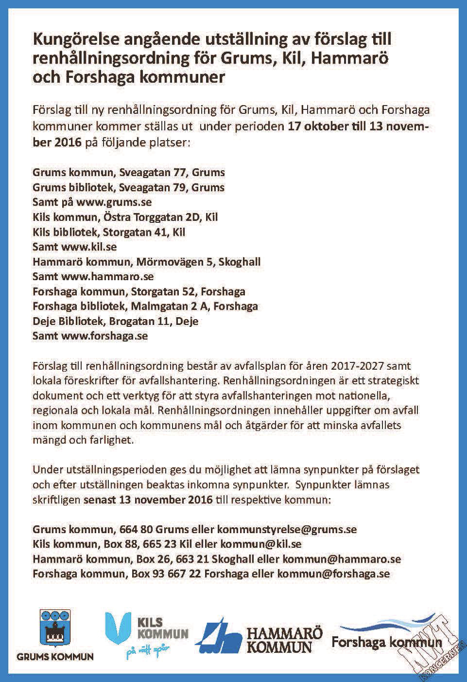 Avfallsplan 2017-2027 Bilaga 6 Grums, Kil, Hammarö och