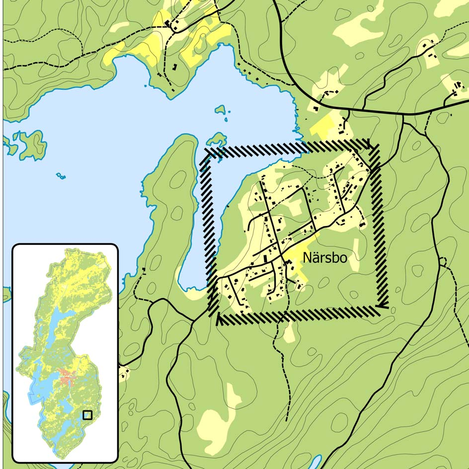 Närsbo Område där detaljplan finns och där det också finns en bildad gemensamhetsanläggning för VA.
