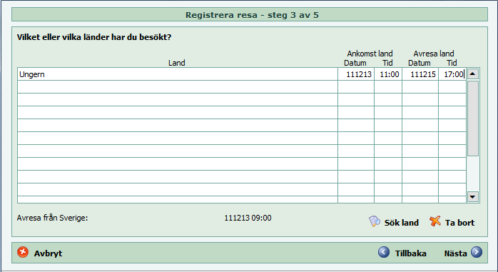 Registrera reseräkning - utrikes resor Ange utrikes (1).