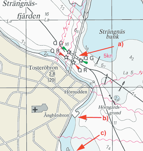 Nr 121 14 Tosteröbron bridge a) 59-22,7N 17-02,3E Ångbåtsbron b) 59-22,5N 17-02,3E Nabbviken c) 59-22,3N 17-02,1E Tosteröbron