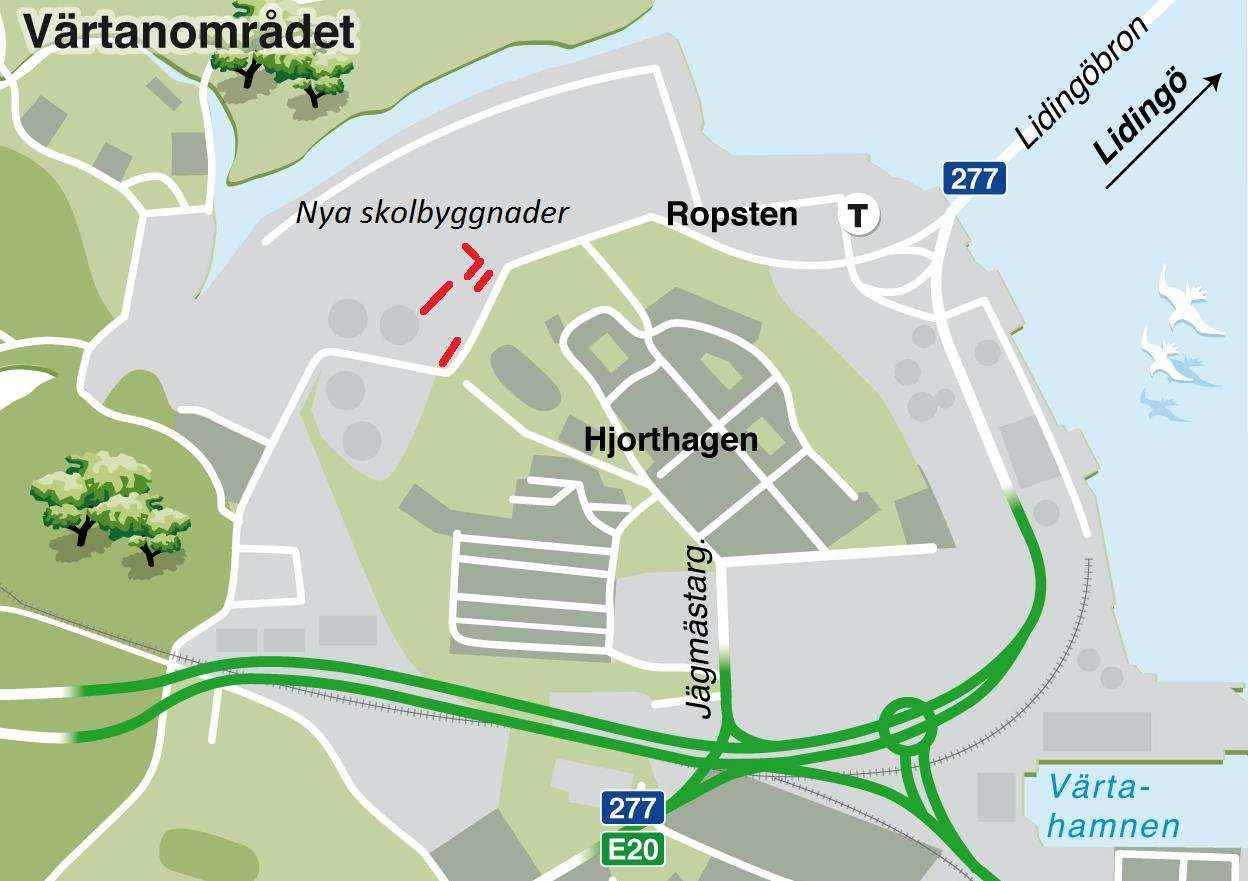 Sida 7 av 15 5.2 Avgränsningar Norra länken Strax nordost om Ryttarstadion mynnar norra länkens tunnlar och vägen fortsätter sedan ovan mark till Värtahamnen där en ny trafikplats byggs.