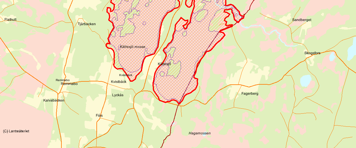 Länsstyrelsens bedömning Kättesjömossarna har höga representativa värden och utgör en värdefull skogs-myrmiljö.