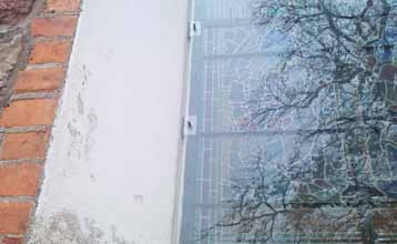 Trefaldighetskyrkan, Uppsala 2009 Hammerglass Enkel 12 mm Swesafe Uppsala Hammerglass framför samtliga blyinfattade fönster. De största fönstren är 2x10,5 m.