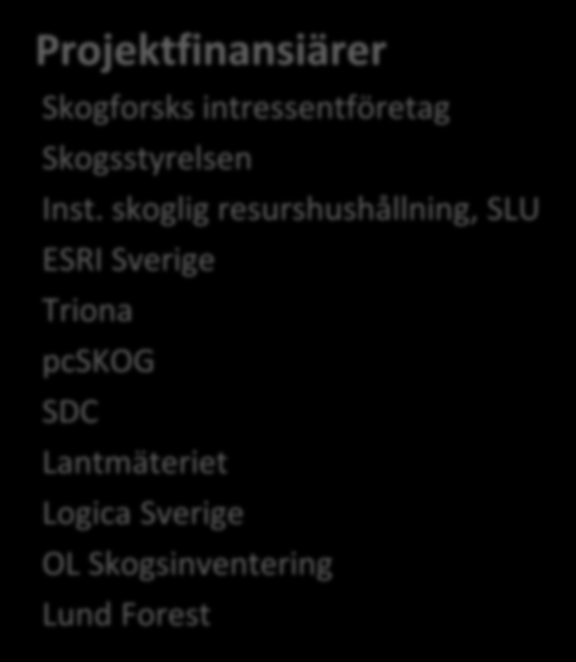 Organisation Swedish standard institute TK538: Skoglig information Ordf. Johan Sonesson, Skogforsk Sekr.