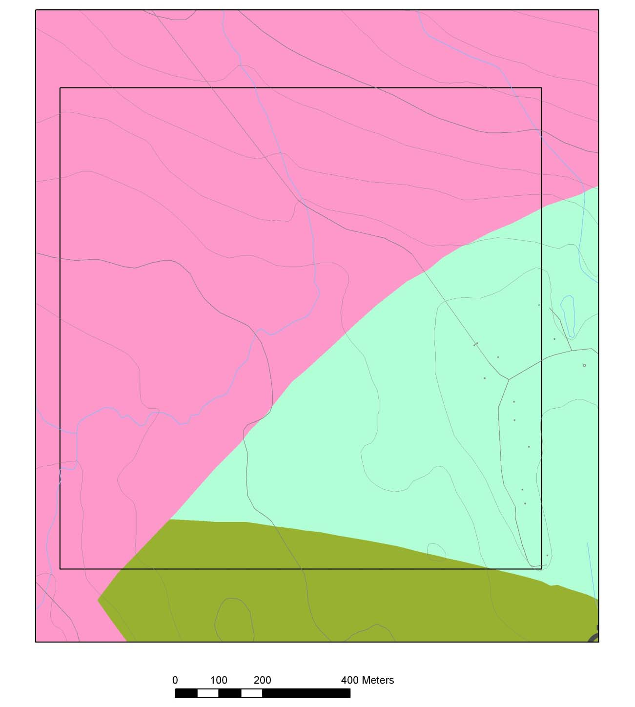 Sveriges geologiska undersökning 19(47) Figur 8. Berggrundskarta för ruta 310.