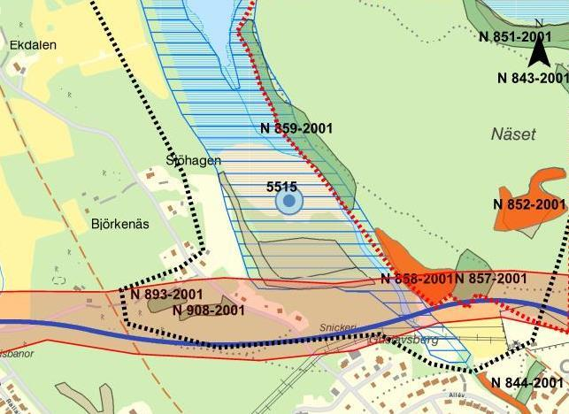 5.2.2 L2 Syningen och Näset Norr om Rimbo tätort ligger Näset, som utgör den södra stranden av sjön Syningen.