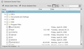 3. I dialogrutan Select a destination for retrieved files (Välj en destination för hämtade filer): OM du vill kopiera dina hämtade filer till.