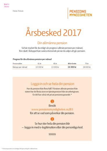 Personlig kod Personlig kod skickas med på pappersutskicket Ingen kod på pdf:erna Koden kan användas vid