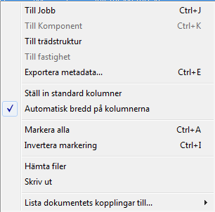 Då dokumentnamn visas som inte har värde för Version och Datum Tid har rutan Visa även reserverade dokument varit ikryssad vid sökning.